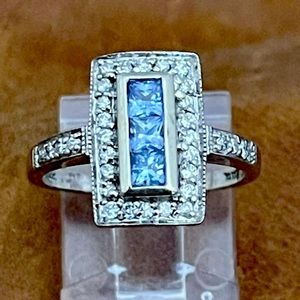 EFFY BH Ceylon Sapphire & Diamond 14kt White Gold Ring
